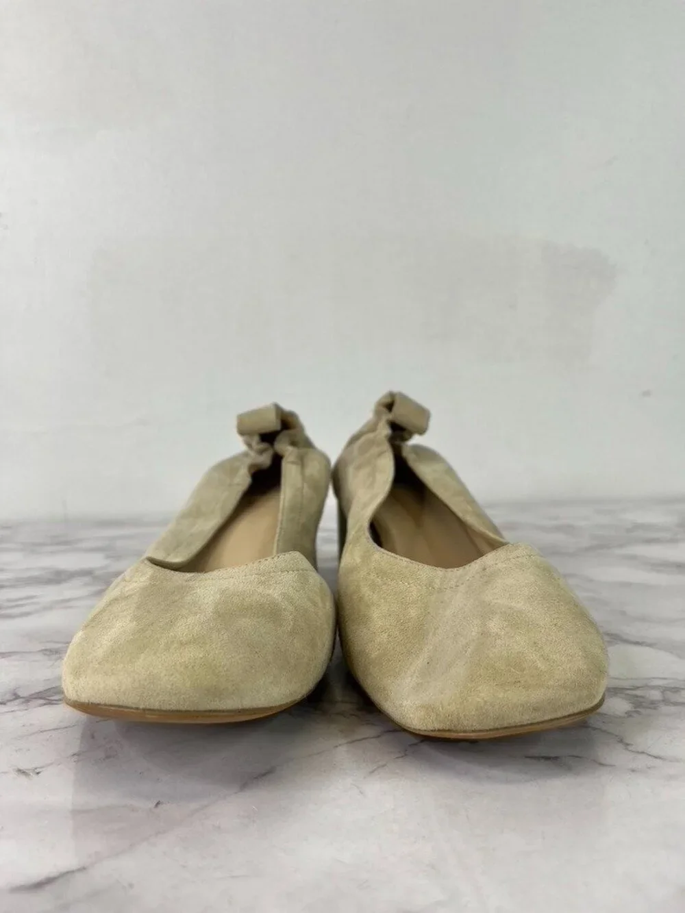 Everlane Women's Taupe The Italian Leather Day Heel Suede Sz 5